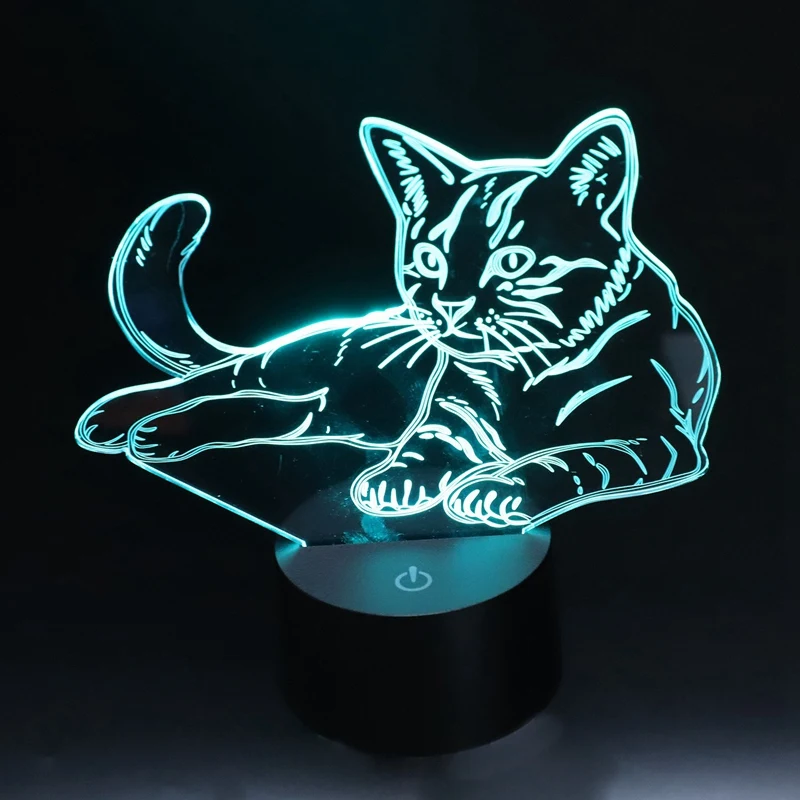 Горячий XD-Cat 3D ночной Светильник, животное, сменная лампа для настроения, светодиодная, 7 цветов, Usb, 3D иллюзия, настольная лампа для дома, декоративная, как детская игрушка Gi