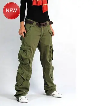 

Cargo Pants Women Pocket Cotton Hip Hop Leisure Trousers Loose Baggy Military Tactical Pants Wide Leg Joggers Plus Siz Clothes