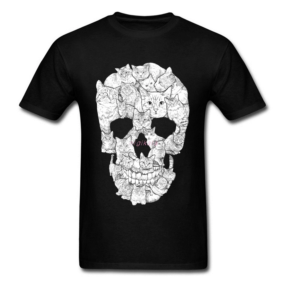 

Sketchy Skull Structure Tshirt Camisetas 100% Cotton O-Neck Men T Shirt Casual Satan Tee-Shirt Summer Autumn Clothing Skull