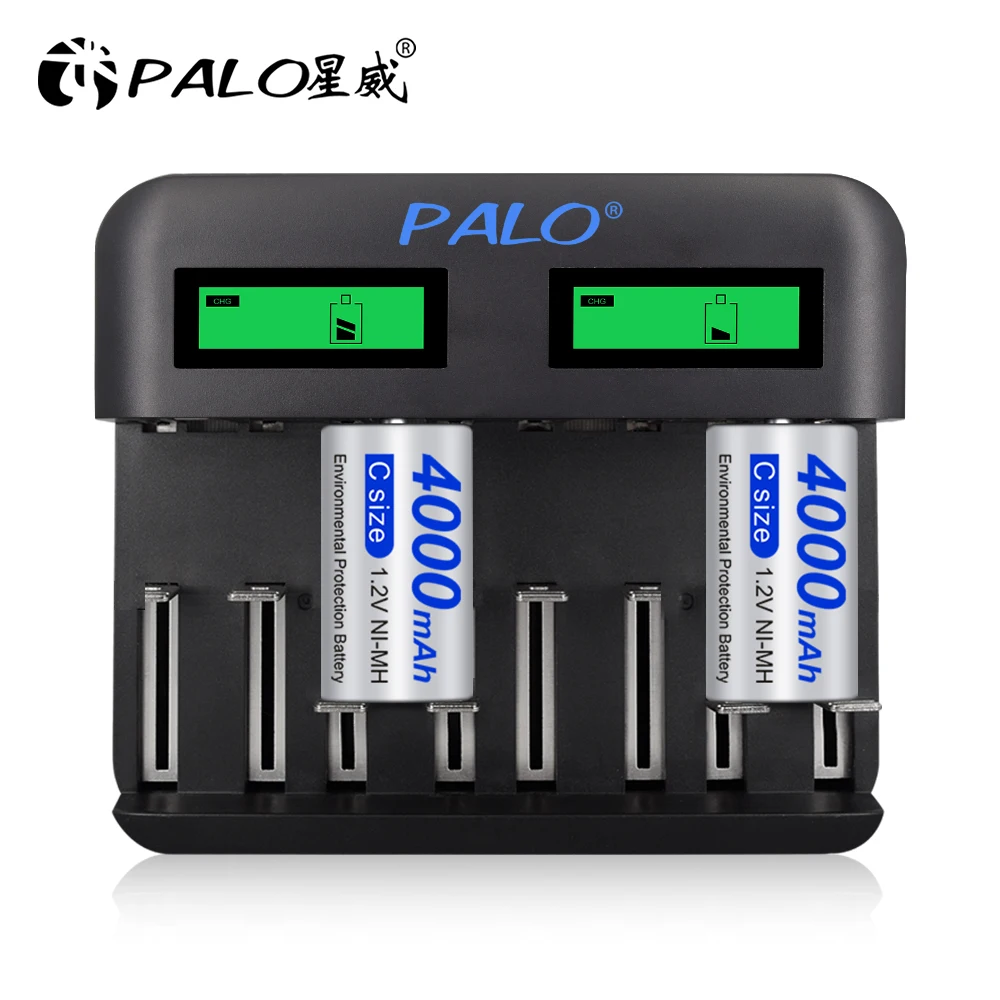 2-8pcs C Size LR14 Rechargeable Battery 4000mAh Type C Battery 1.2V NI-MH Rechargeable C Batteries for Flashlight Gas Cooker
