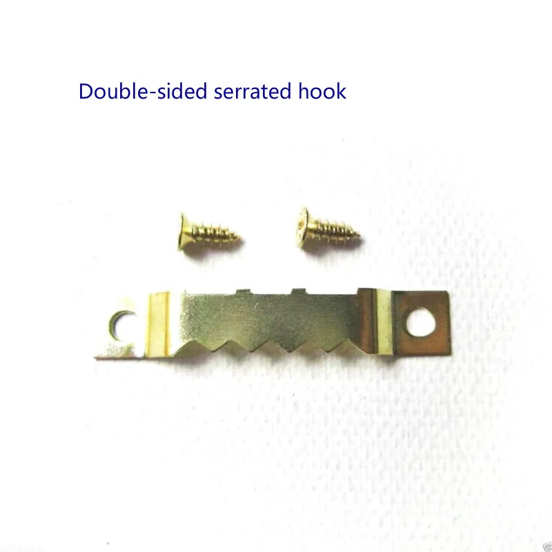 25/50 set of 8x45mm (with screws) golden oil painting frame hanging photo wall oil painting mirror mirror serrated hook hang Picture Frame Hangers