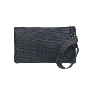 

2019 New Fashion Solid Black Slim Oxford Men Handbag Key Wallet Hand Bag Zipper Clutch Coin Purse Phone Holder Mini Wristlet