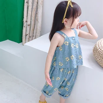 

2Piece 2020 Summer Kid Baby Girls Outfits Set Vest Print T-Shirt Trousers Suit Fashion Simple NEW
