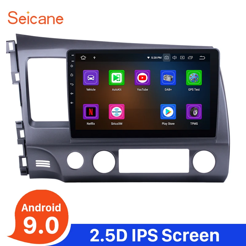 Seicane Android 9,0 ips 4G автомобильное радио gps Навигация стерео блок плеер для 2006-2011 HONDA CIVIC левая рука вождения с Carplay