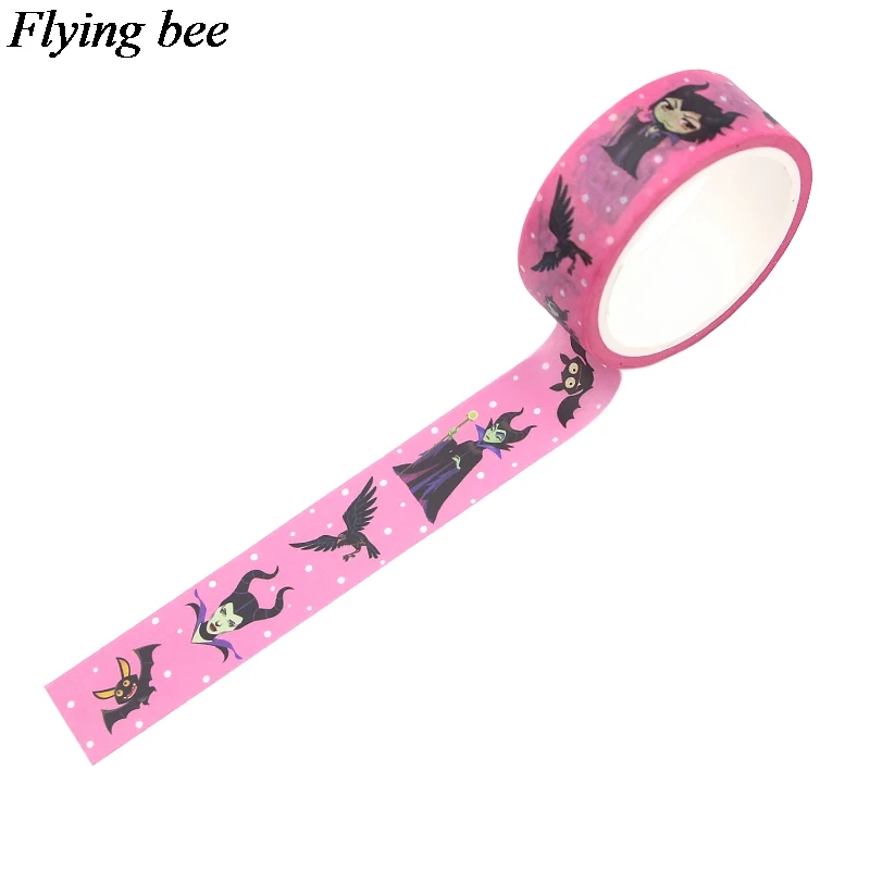 Flyingbee 15 мм X 5 м Maleficent The Evil queen васи лента бумага DIY декоративная клейкая лента канцелярские Маскировочные ленты X0686