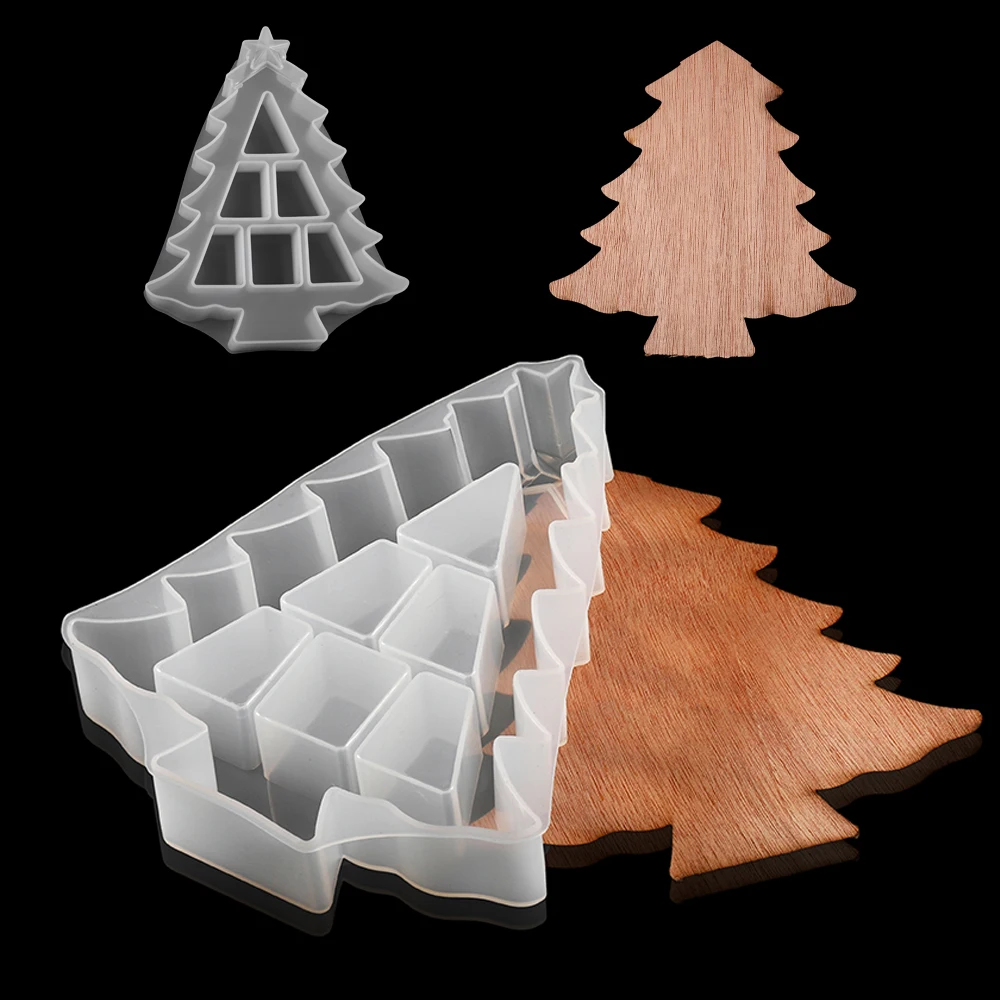 

1Pcs Christmas Tree Epoxy Resin Molds Jewelry Storage Box UV Resin Silicone Casting Molds For DIY Jewelry Making Accessories