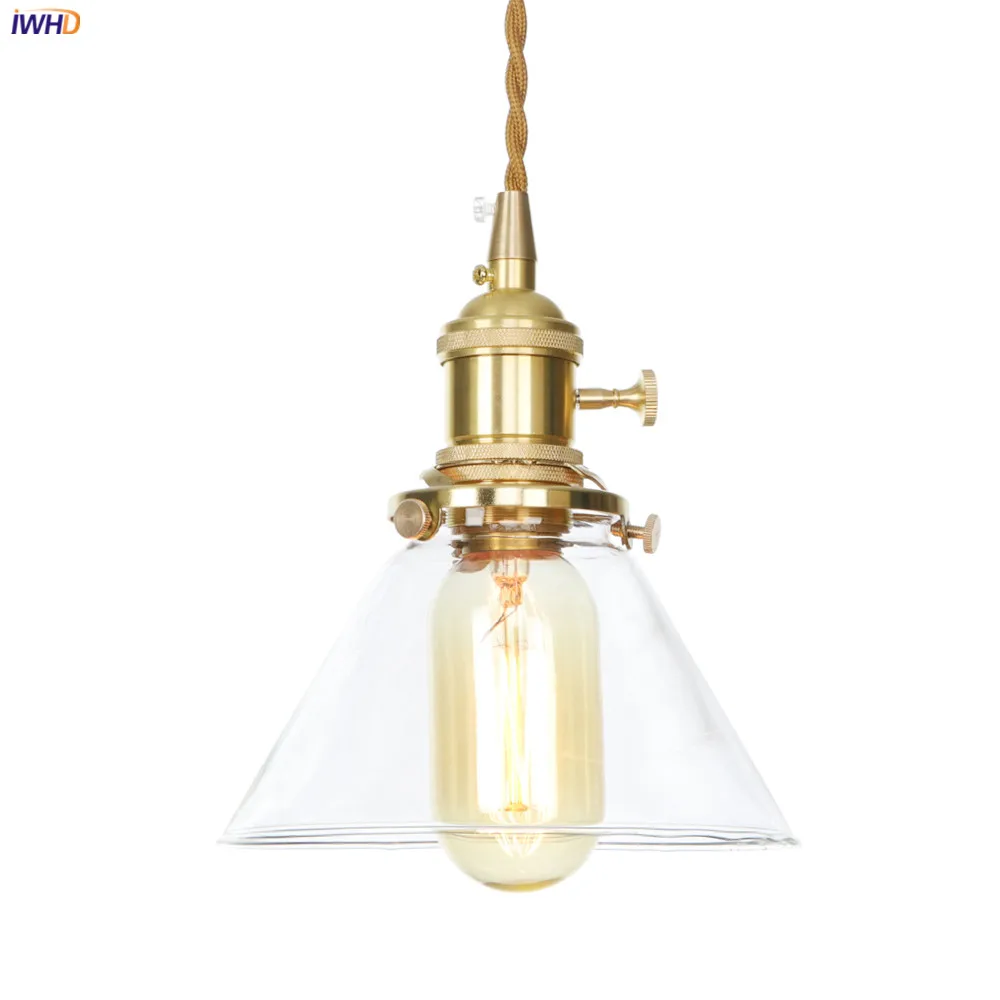 

IWHD Japan Style Clear Glass Pendant Lights Switch Caft Dinning Living Room Nordic Modern Hanging Lamp Light Lampara Colgante
