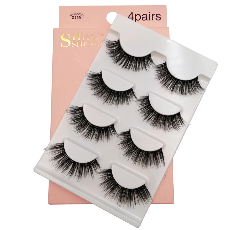 

4 Pairs eyelashes makeup mink eyelashes natural false lashes fake eyelashes faux cils eyelashes maquiagem 3d faux mink lashes