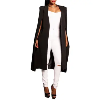 

Fashion Women Long Coat Cloak Cape Blazer Suit Jacket Trench Poncho Tops Outwear