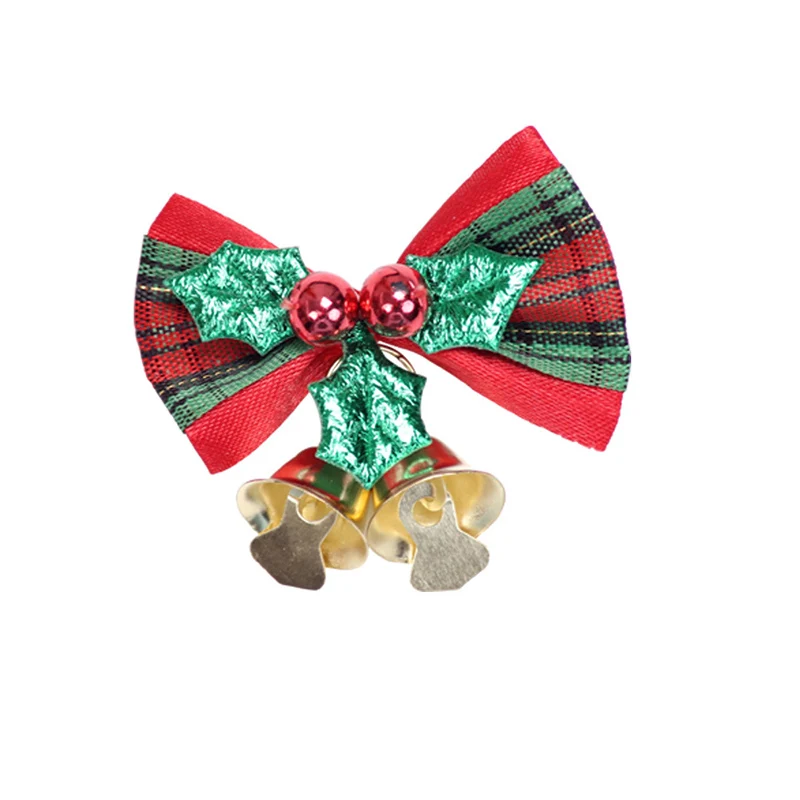 thumbnail image 1 of 8 piezas/paquete de 3 cm de pequeños lazos de campana para decoración de árboles de Navidad, mini adornos de Año Nuevo, lazos, guirnaldas navideñas, lazos de campana, manualidades, 1 of 5