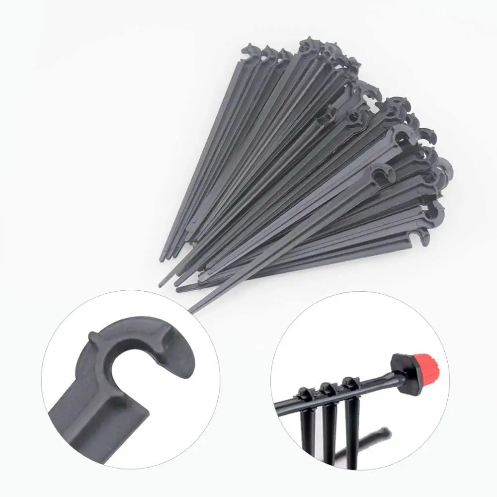 Drip Irrigation Stakes 50Pcs C- Shape Fixed Stems Holder Bracket for 4/7mm Drip Irrigation Pipe Inserting Ground