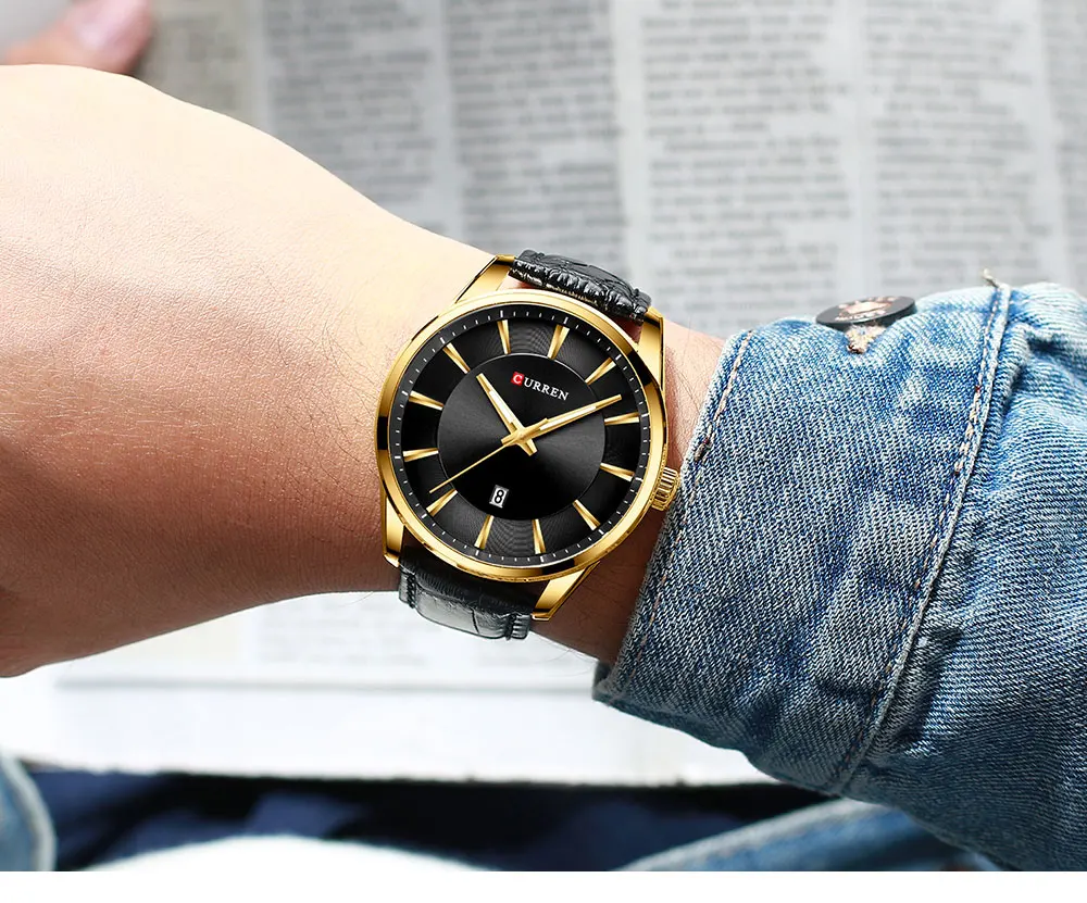 CURREN простые мужские кожаные часы мужские роскошные брендовые кварцевые часы Relogio Masculino повседневные наручные часы мужские часы синий
