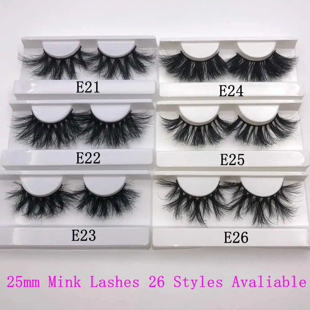 Mikiwi 25mm Mink False Eyelashes 25/50/75/100 pc Wholesale 3D Mink Lashes big white tray  Label Makeup Dramatic Long Mink Lashes 4