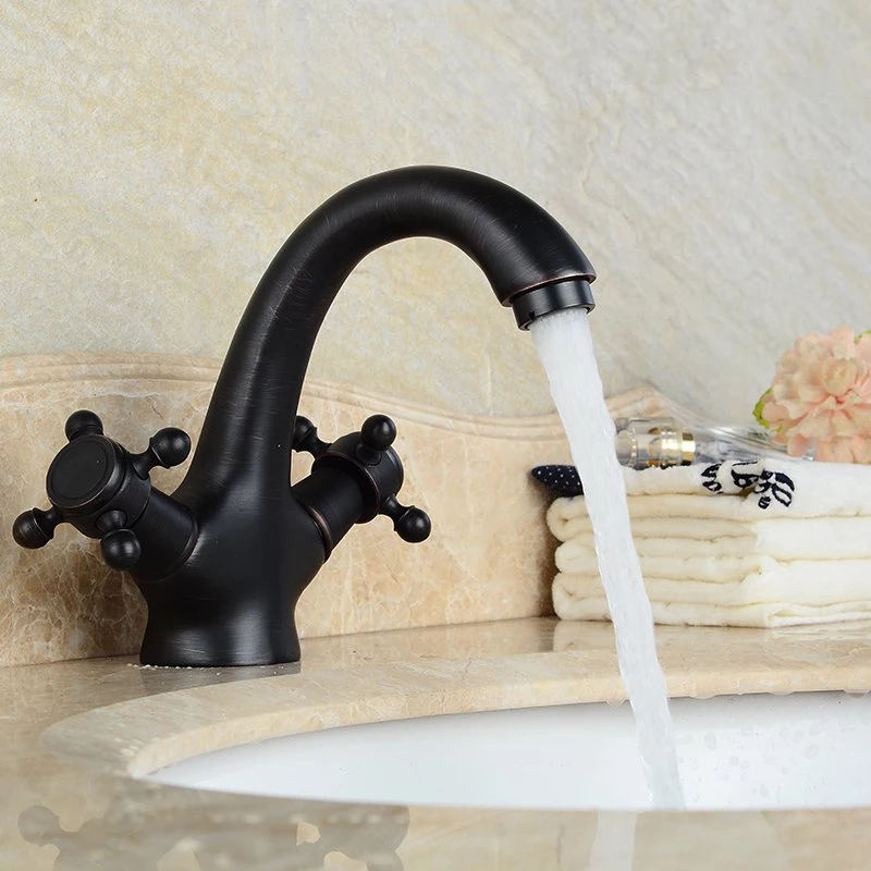 

Swan Style Bathroom Basin Faucet Hot Cold Mixer Tap Brass Brass Basin Tap Golden/Chrome/Antique/Oil Black Faucets