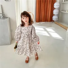 

2022 Spring New Kids Mori Dress For Girls Children Clothes Sweet Baby Floral Puff Sleeve Princess Dress