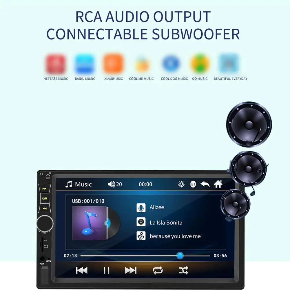 12 В 7 дюймов Автомобильный HD 2 DIN MP5 плеер Радио Bluetooth стерео, сенсорный экран TF AUX в USB IOS Android телефон Зеркало Ссылка