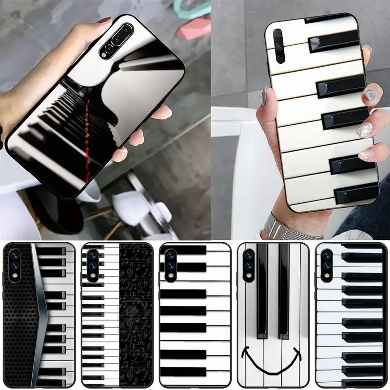 Piano Blank Grid Phone Case For Huawei G7 G8 P7 P8 P9 P10 P20 P30 Lite Mini Pro P Smart Plus Black Soft TPU Cove Fundas | Мобильные