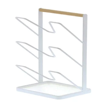 

Drying Shelf Storage Rack Pan Lid Holder Restaurant Iron Pot Covers Chopping Board Save Space 3 Layers Anti Fall Detachable Tray