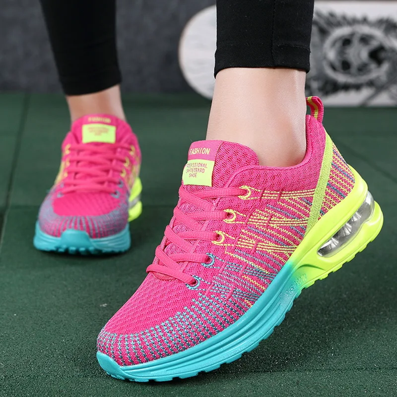 

vertvie 2019 Women Shoes Spring Autumn Sports Ladies Shoes Walking Breathable Mesh Flat Shoes Casual Running Sneakers