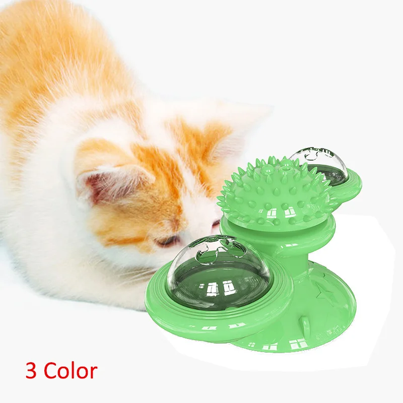 

Windmill toy cat interactive Whirling Scratching With Led Ball Teasing Interactive Massage Kitten Turntable Pet Tickle Cat Toy
