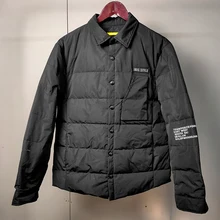 Зимняя новая модная мужская рубашка с воротником, пуховик с принтом сзади, мужской пуховик wf6603