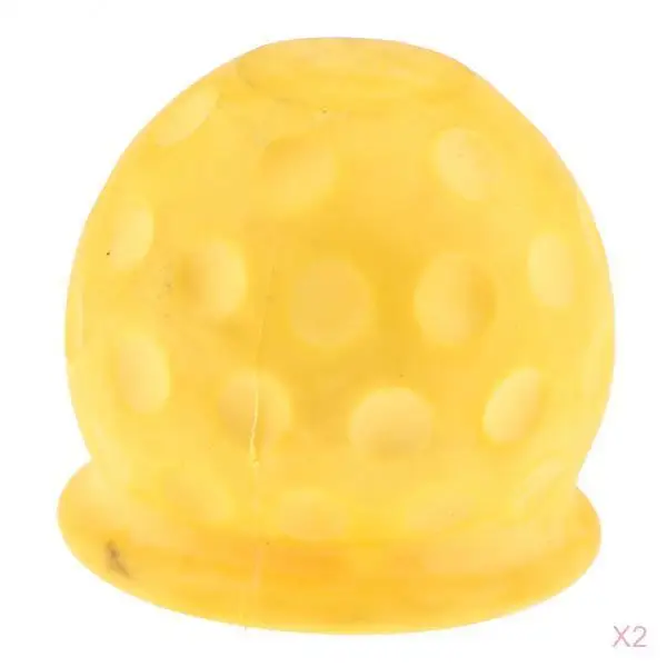 2pcs Car Towing Bar Towing Ball Protect Tow Hitch Ball Cap Towing Yellow Cover