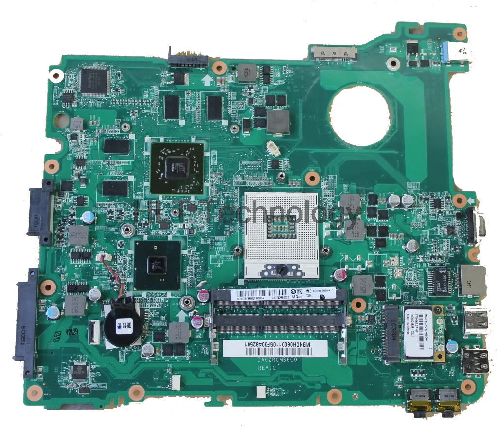 Материнская плата для ноутбука ACER E732 E732Z MBNCH06001 DA0ZRCMB6C0 HM55 HD 5650M 1Gb 100% протестирована