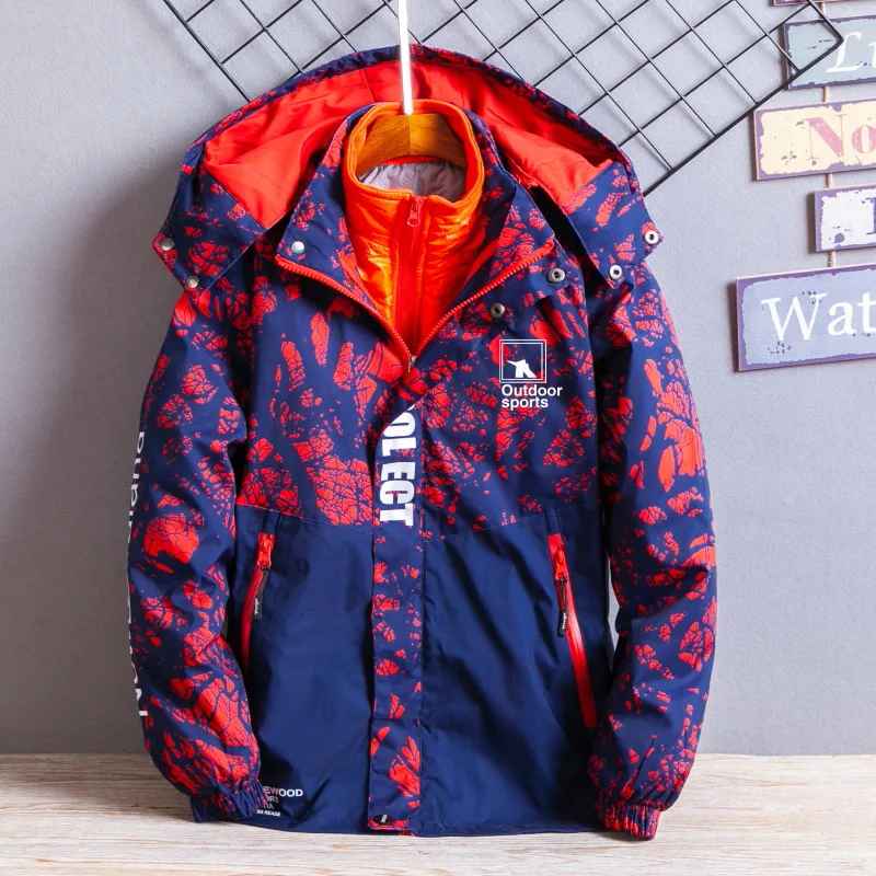 

BOY'S Raincoat Jacket Thick Coat Three-in-One Deconstructable Inner Wearing CHILDREN'S Cotton Clothes New Style Winter Middle An