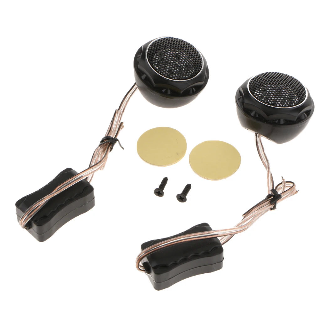 2 pc Audio Silk/Polymer Composite Dome Tweeters Kit (1 Pair, Black）