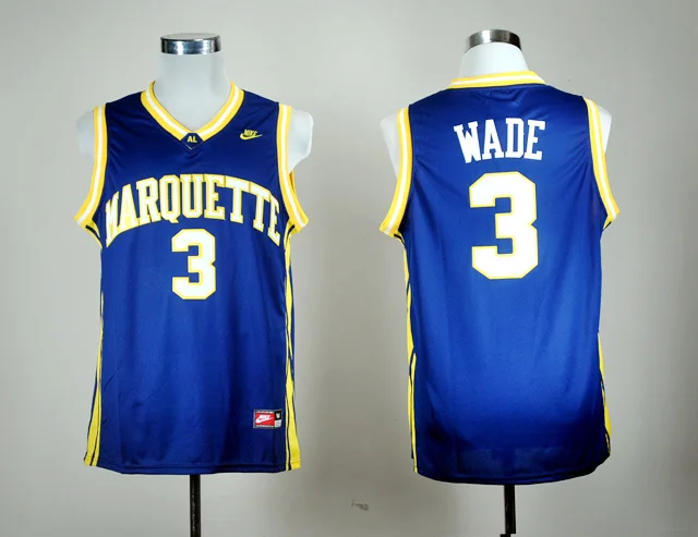 Новое поступление, высокое качество, MARQUETTE Golden Eagles, Richards in Oak Lawn, Dwyane Wade, Jersey