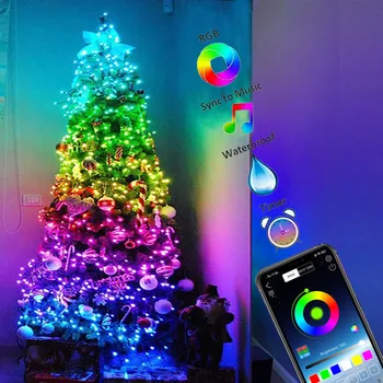 

USB LED String Light Bluetooth App Control String Lights Lamp Waterproof Outdoor Fairy Lights for Christmas Tree Decoration