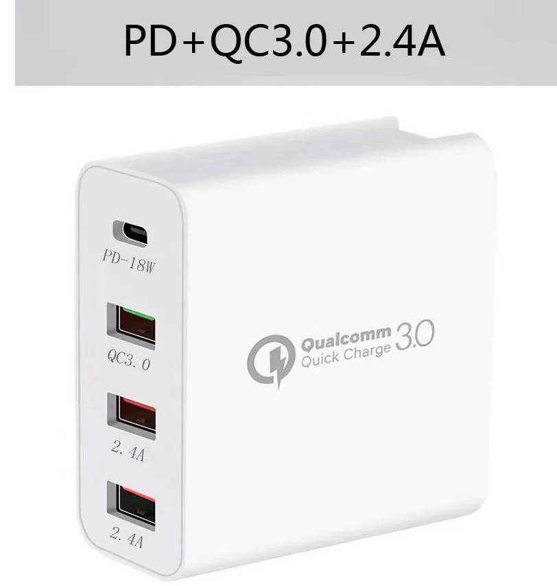 48 Вт QC 3,0 быстрое зарядное устройство 3,0 PD type C USB зарядное устройство для samsung iPhone huawei планшет быстрое настенное зарядное устройство США ЕС Великобритания AU переходник