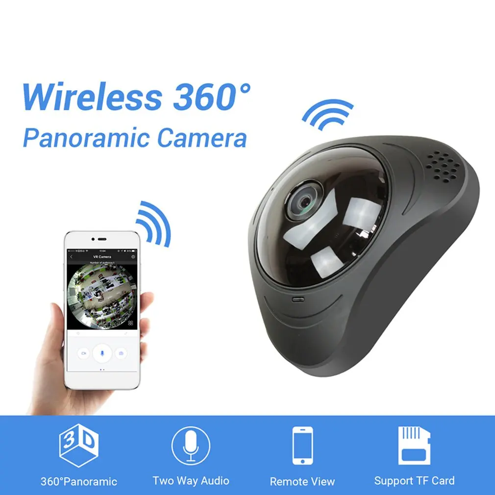 

HD 3MP 960P VR WIFI Camera Two Way Audio IP Camera Fisheye Lens Night Vision 1.3MP Wireless Smart Camera