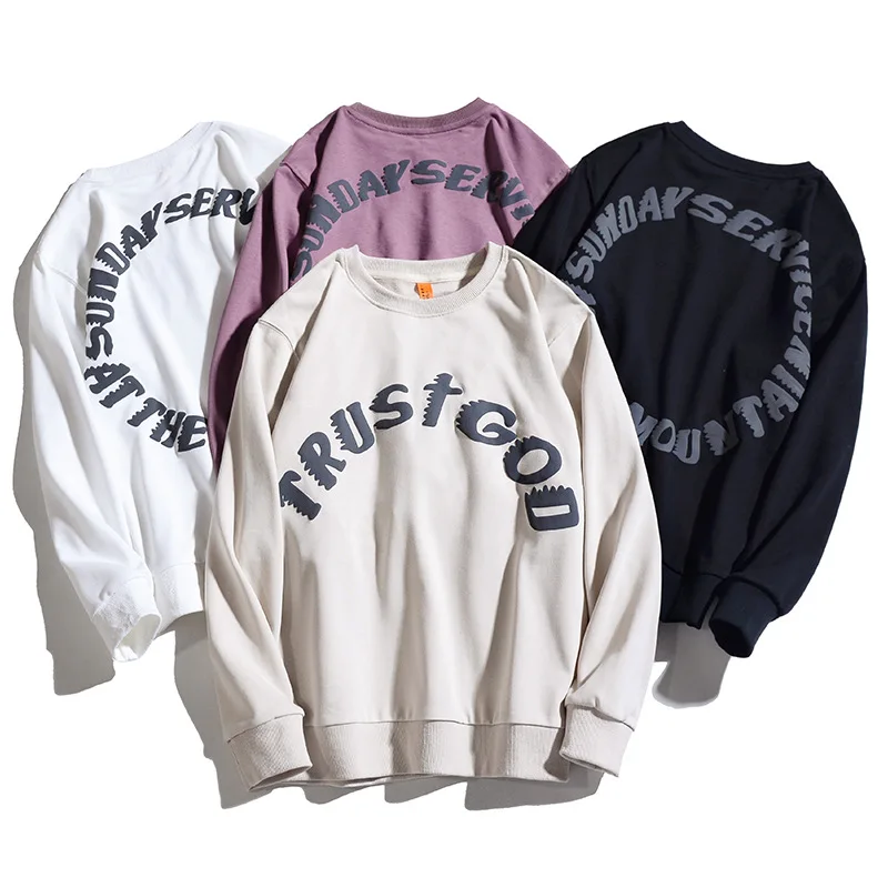 Повседневная Спортивная Толстовка Kanye 20SS на весну и осень Модный пуловер для пары