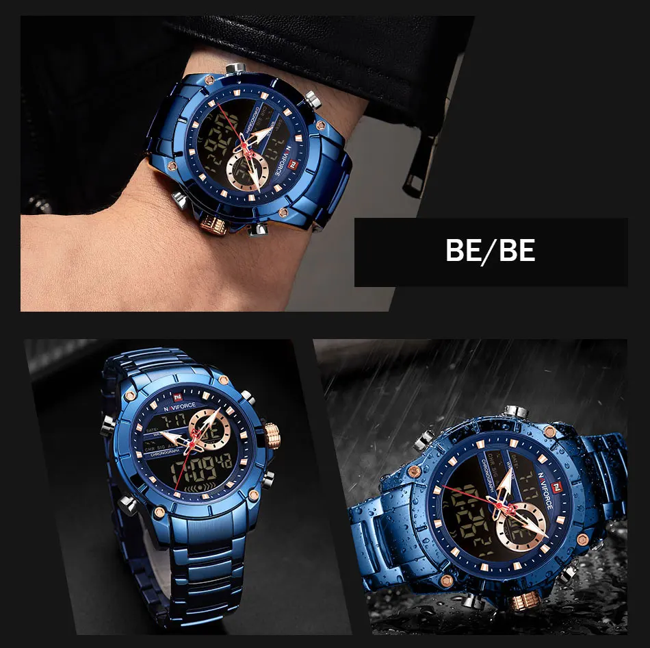 Модные мужские роскошные часы NAVIFORCE, дизайн, водонепроницаемые часы для мужчин, наручные часы из нержавеющей стали, Reloj Hombre, кварцевые мужские часы