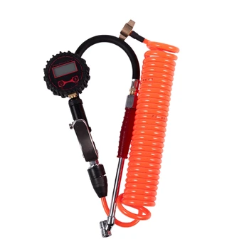 

Truck Tire Inflation Table Double Pole Fast Inflation Nozzle Digital Meter 250PSI with PU Tube Air Reservoir for Gas