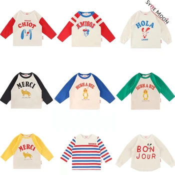 

Kids T Shirts 2019 New Autumn Korea Brand Boys Girls Letter Cartoon Long Sleeve T Shirt Baby Child Bebe De P Cotton Tops Tees