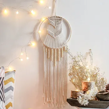 

Macrame Woven Wall Hanging Tapestry Boho Chic Bohemian Room Geometric Art Tapestries Beautiful Apartment Dorm Room Decoration kk