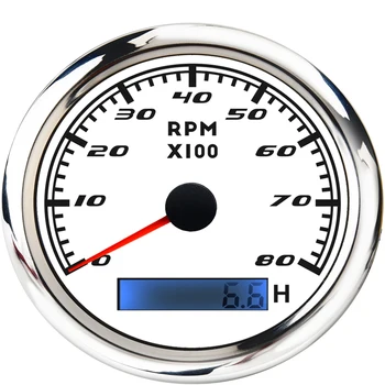 

Waterproof Boat Car Marine Tacho Gauge with LCD Hourmeter 85mm Tachometer 8000rpm RPM Gauge