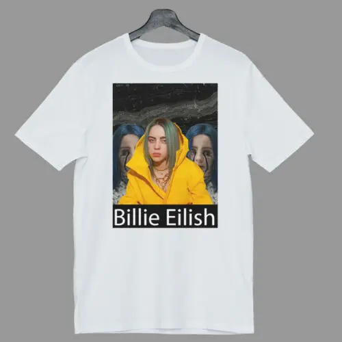Футболка Billie Eilish футболка с короткими рукавами и принтом «Музыка и искусство», оптовая продажа, футболка с рисунком окружающей среды