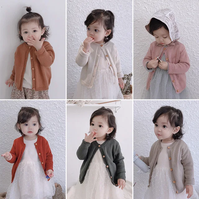 

1 2 3 4 5 6 Years Toddler Girls Sweaters Fashion Korean Knit Cardigan Sweaters For Girls Baby Kids Jackets 2019 Children Tops