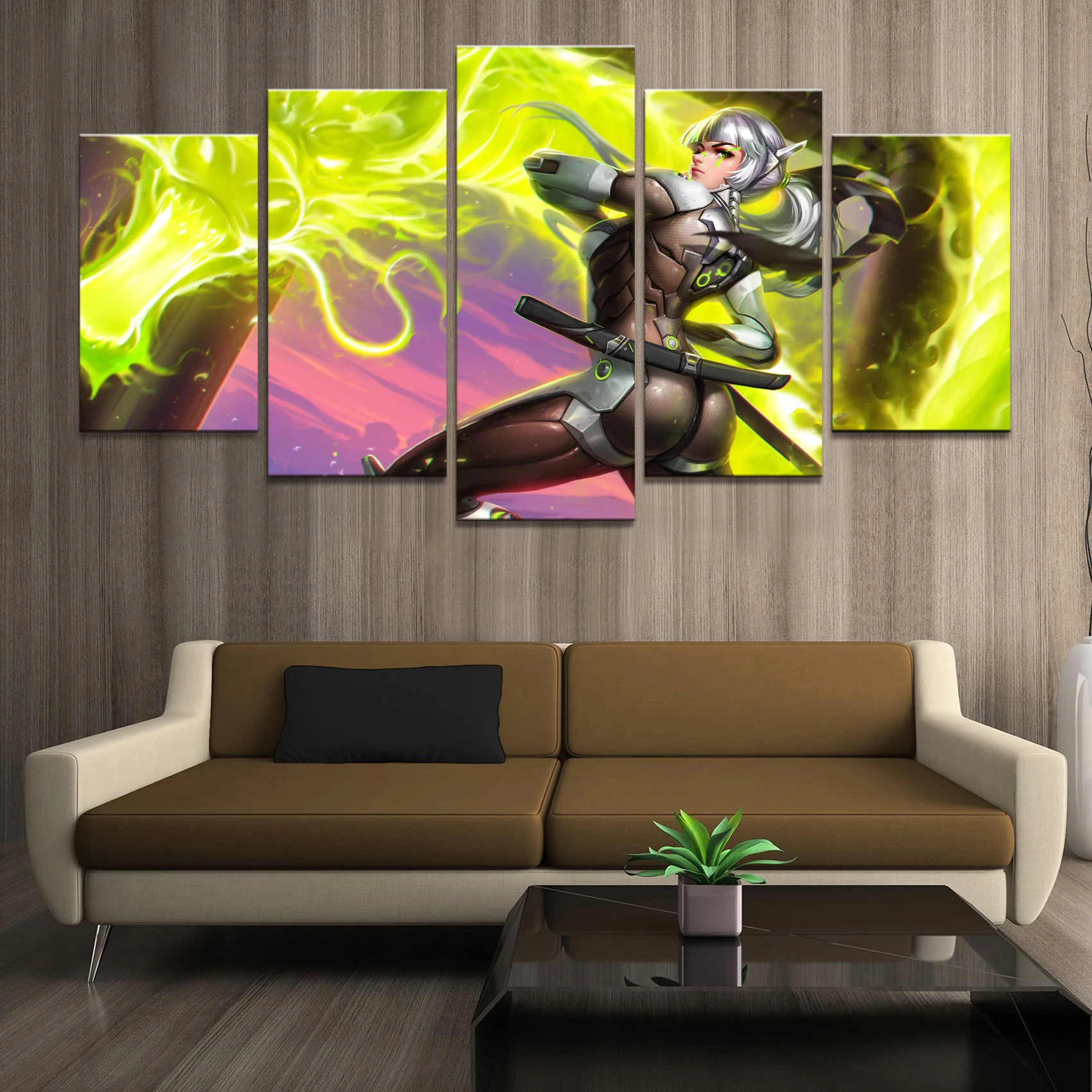 Домашний декор искусственные принты холст 5 шт. модульная сексуальная игра Genji