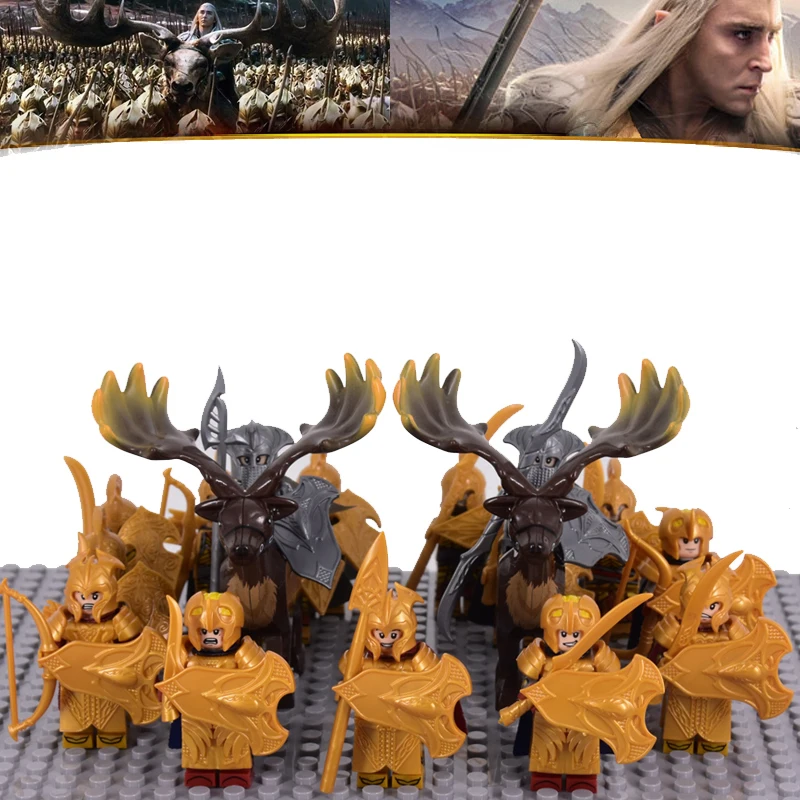 2021 New Elf Knights Guard Soldier Archer Elves War Horse K Building Blocks Armor lotr Medieval Toys For Children Christmas Gift | Игрушки и