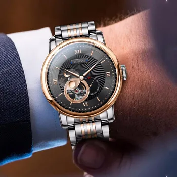 

Switzerland LOBINNI Men Watches Luxury Brand With Citizen Movement Automatic Mechanical Men's Skeleton Moon Phase relogio L18013