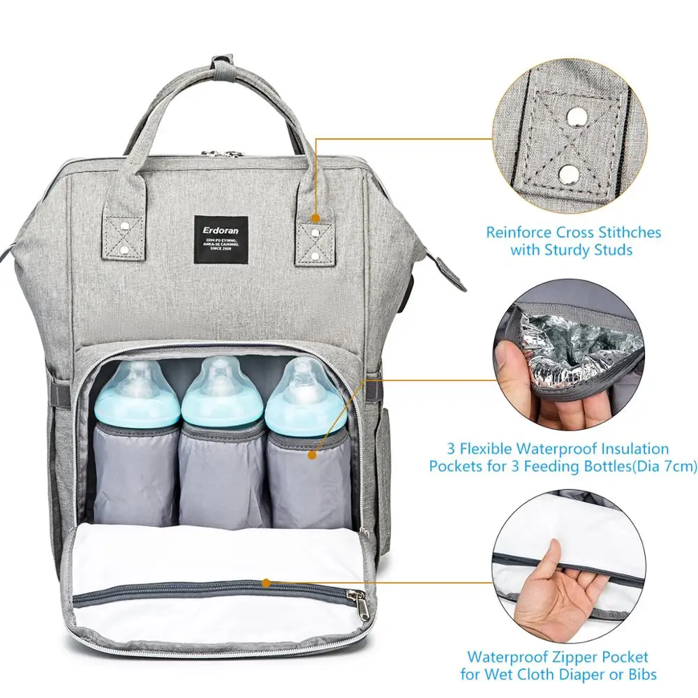 Рюкзак, сумка для подгузников, на молнии, с USB, большая емкость, дорожные рюкзаки, сумки для мам, водонепроницаемая детская коляска, сумка для подгузников
