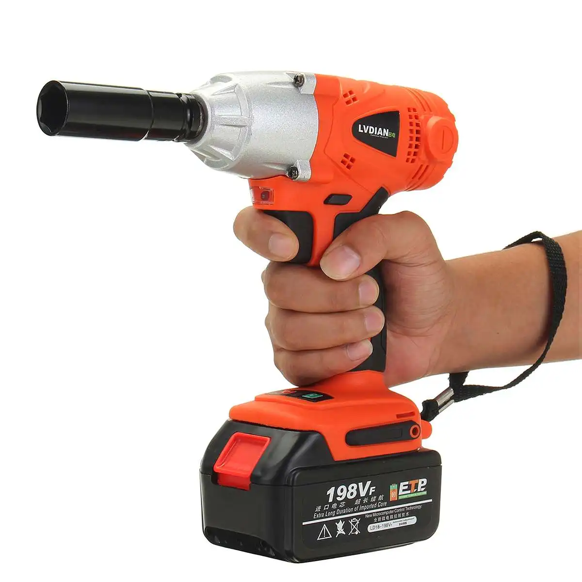 198VF Cordless Electric Impact Wrench Socket 380N.M Electric Brushless+ Rechargeable Lithium-Ion battery 110V 220V Tools