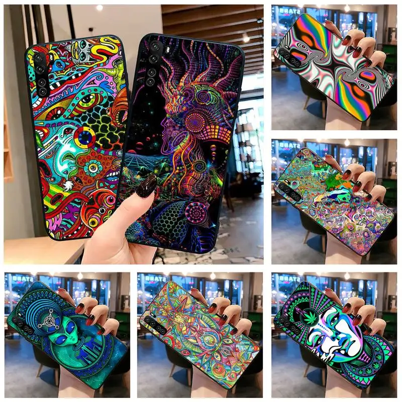 Чехол для телефона с психоделическим рисунком Huawei P40 P30 P20 lite Pro Mate 30 20 P Smart 2020