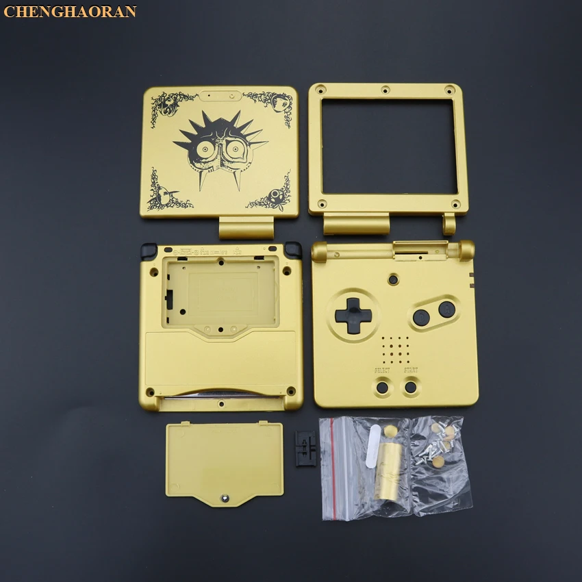 1 комплект золотой пластиковый корпус чехол для GBA SP Majora's Mask limited edition