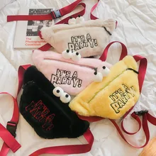 Женская сумка с мультипликационным принтом, поясная сумка в японском стиле Харадзюку, нагрудные сумки, креативные сумки с большими глазами, сумка через плечо, карман для телефона