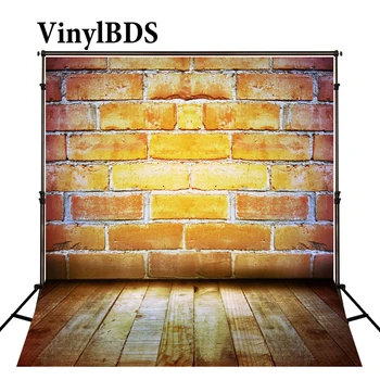 

VinylBDS Backdrop Newborn Baby Yellow Brick Wall Fond Photographine Wooden Floor Fundo Fotografico Background For Photo Studio